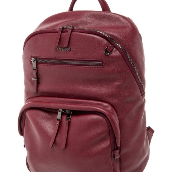 TUMI Leather Backpack – Burgundy main image 5